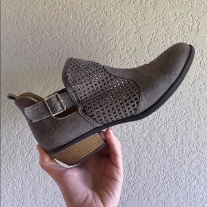 Suede western ankle boots